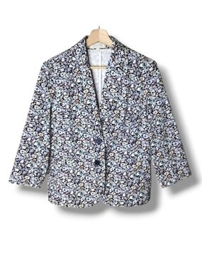 Talbots Ditsy Floral Stretch Cotton Blazer Jacket